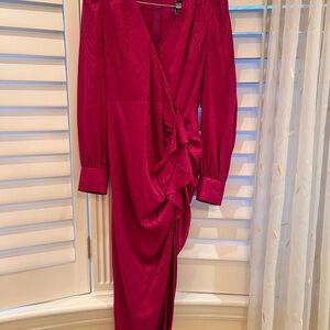 Veronica Beard Fuchsia Long Sleeve Wrap Dress